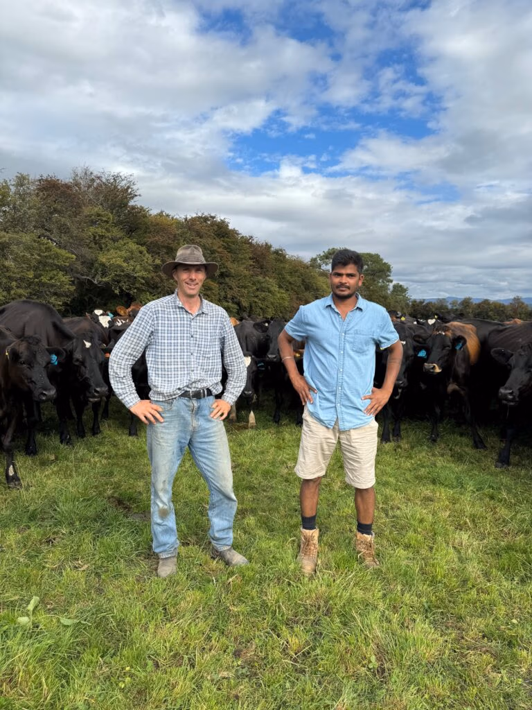 Nick Robinson and Mahesh Gampala (manager) from Dalmore Dairy took out 2024 Dairy Business of the Year